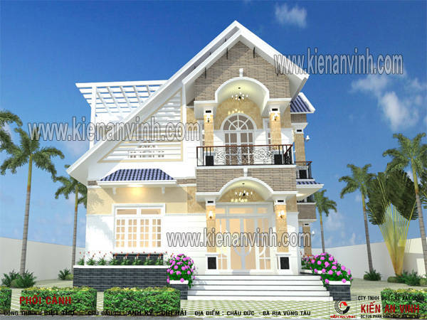 thiết kế biệt thự 2 tang hiện đại