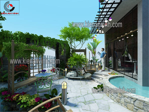 thiết kế quán cafe sna6 vườn bạc liêu