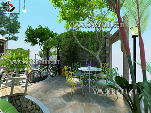 thiết kế quán cafe sna6 vườn bạc liêu