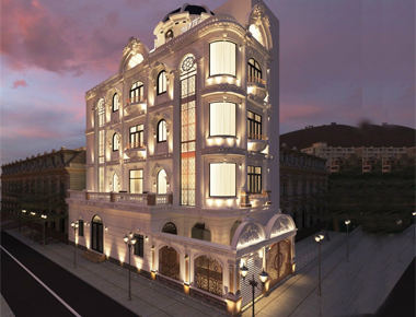 Mẫu thiết kế khách sạn tân cổ điển 4 tầng 4 sao siêu đẹp